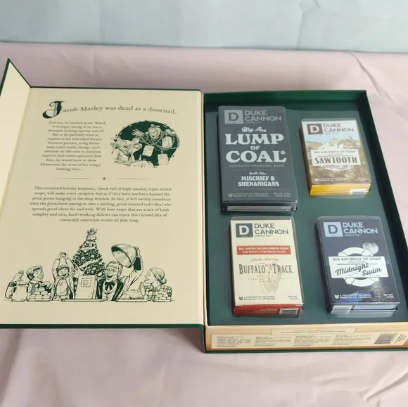 Naughty or Nice Soap 4 Bars Gift Set Duke Cannon Lump Of Coal, Sawtooth, Burbon - Picture 8 of 16